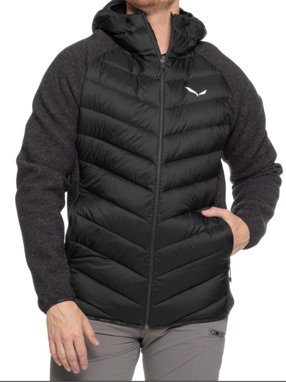 LIKE NEW Salewa Black Knit Down Ski Jacket Men’s Large